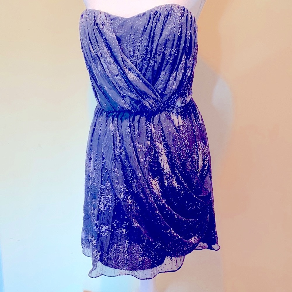 Bcbgeneration Grey Side Drape Strapless Cocktail … - image 1